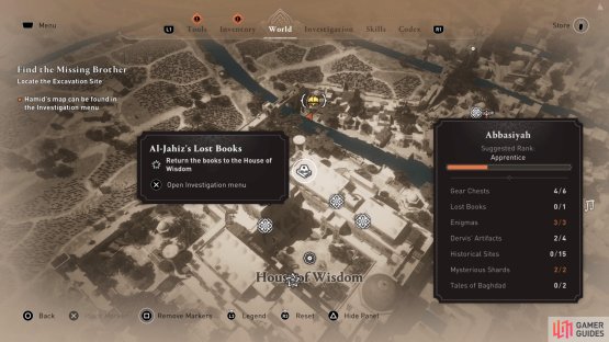 It will be found just north of where you hand over the Lost Books.