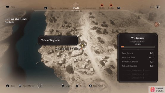 You will be going to the Abandoned Village for this Tale from Baghdad.