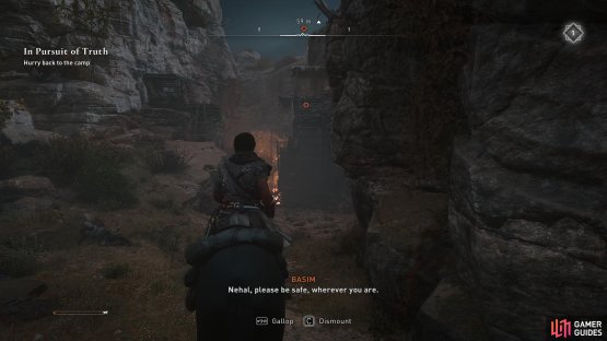 You need to climb the scaffold in the camp to reach the Hidden Ones.