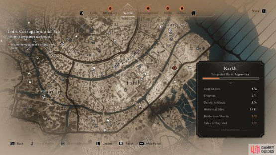 The location of the confiscation warehouse, in eastern Karkh.