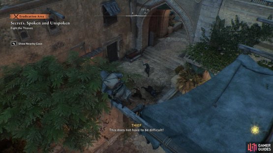 Be sure to help Murjana after killing the thieves around the marked houses.