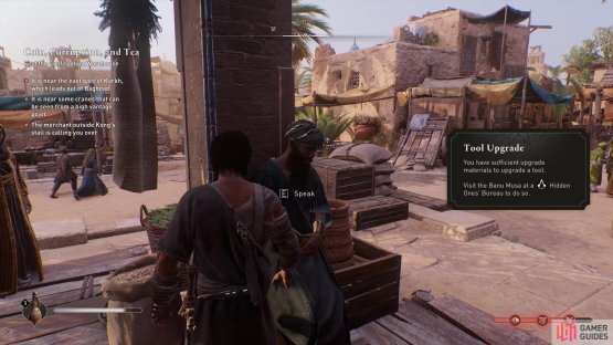 Speak to the merchant outside Kong&rsquo;s stall to learn more about where to find the confiscation warehouse.