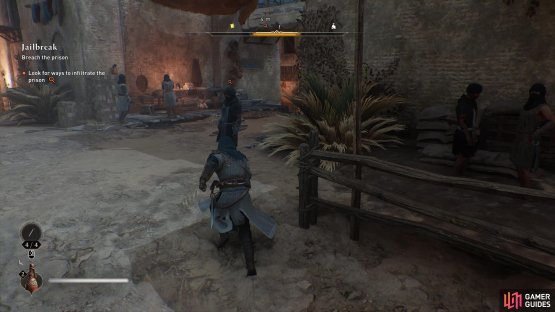 You can ask the rebels outside to cause a distraction by attacking the guards.