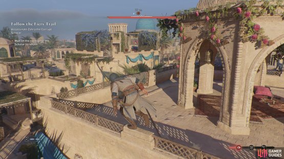 Make your way to the mission marker and wait for Zahra to arrive.