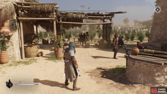 The NPC you&rsquo;re looking for will be making bread. Whistle to move the guard in front of him and grab the artifact.