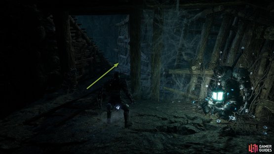 The Lost Berescu Vestige is behind the wooden stairs at the bottom of the Depths.