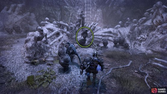 Follow this to the bottom where you&rsquo;ll find an Umbral Belly in the center. Soul Flay it for the Eye.