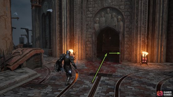 Enter the front door of the Tower of Penance.