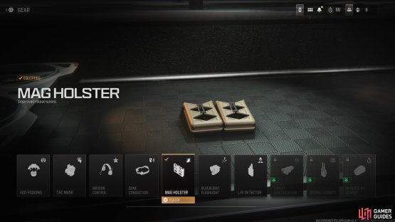 You&rsquo;ll want to equip the Mag Holster for faster reloading