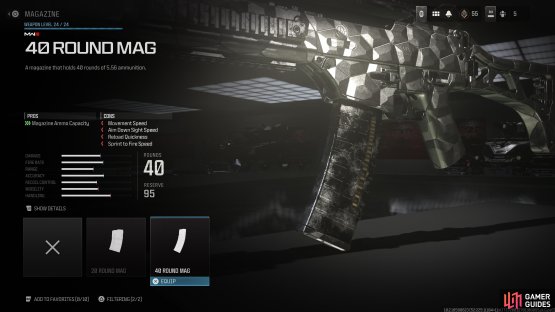 Equip the 40 round mag to help with the scoring three kills in one magazine