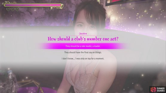 You can pick this answer to get the first heart for Ayu