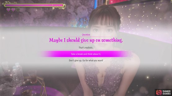 You can choose this answer to fill the third heart for Kokoro