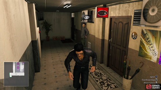 He will be on the base floor, right in the one hallway.