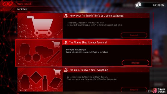 Invest in the shop upgrades at Akame&rsquo;s place.
