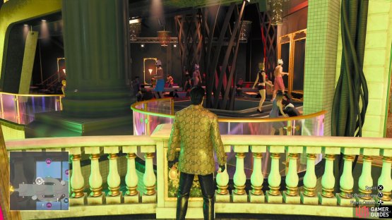 Look left of the Casino to see some people partying it up.