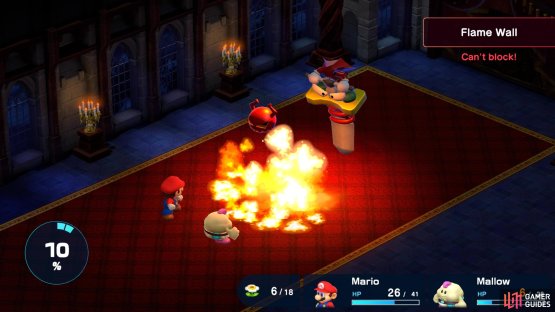 Claymorton has two attacks: one unblockable Flame Wall attack
