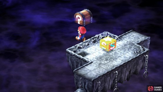 The Weapon World Hidden Treasure can be found in the northwest corner of the platform near the save point.