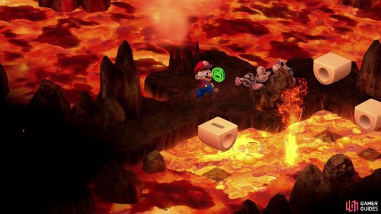 The second Frog Coin-bearing platform is easier to reach, but if you fall off it&rsquo;s a longer walk back - zone out and zone back in to make this process easier.