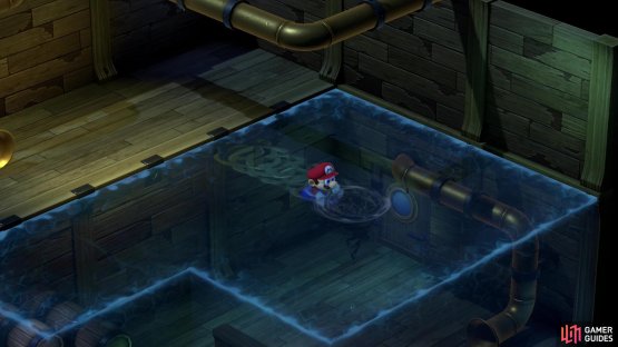 Swim into a whirlpool to get underwater,