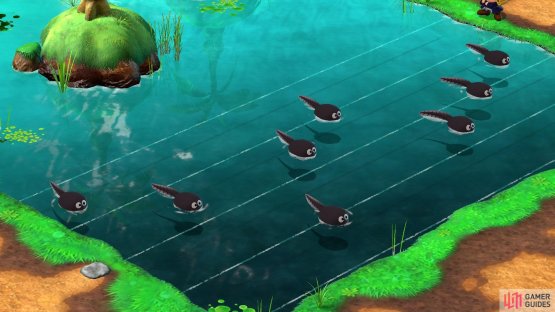Set the tadpoles up in this order to complete Moleville Blues.