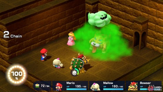 Bowser&rsquo;s Poison Gas is really strong against Belome, and should be reapplied throughout the battle.