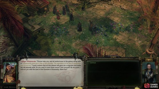 If you pass one of these checks, then you&rsquo;ll successfully calm Calligos&rsquo; Temper, and be free to complete the Outcast Duty quest in Rogue Trader.