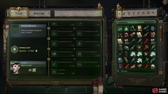 Drusus&rsquo;s Blessing offers upgrades to your voidship.