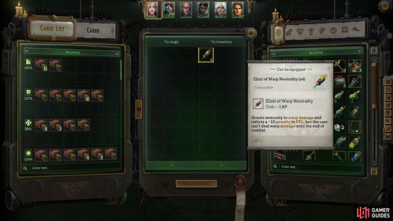 A closer look at the Elixir of Warp Neutrality in Rogue Trader.