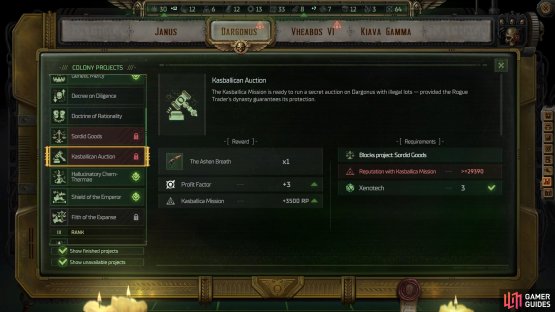 Tier V projects offer the most rep, but lock you from other high-rep projects with other major factions.