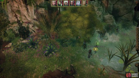 There is a map with a few clumped up routes. Go through each of the four options at least once, and it should bring you to the route to get back to camp.