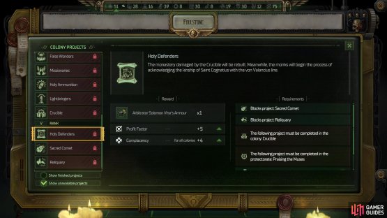 The last rank of projects will give you some nice rewards.