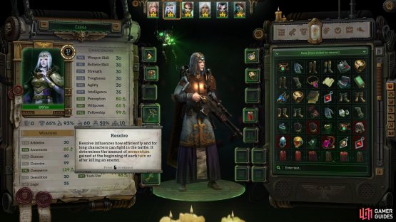 Resolve is the main stat that affects your Momentum generation per kill and per turn.