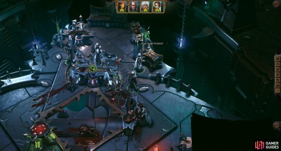 Survive the machinations of Malice and the Commissar and win an arena battle in order to meet Tervantias the Archmachinator. After talking to him you&rsquo;ll loot some &ldquo;Mon-Keigh Rubbish&rdquo;,