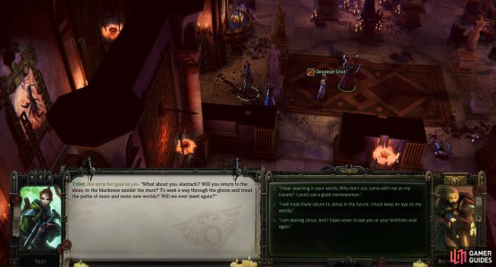 After defeating Vistenza and/or the Chaos Daemons she consorted with, you can ask Yrliet to join your party long term.