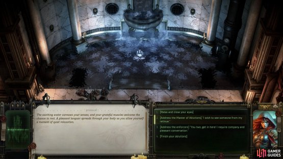 You can invite companions into the bath with you,
