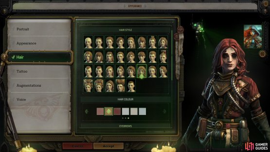 and you&rsquo;ll bring up the character customization menu again, allowing you to change your Rogue Trader&rsquo;s appearance and voice at a whim, for free!