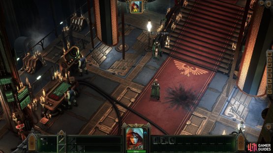 Vox Master Vigdis can be found on the Voidship Bridge, near the Rogue Trader&rsquo;s throne.
