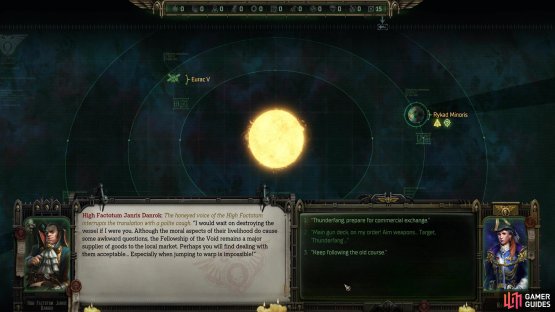 Thunderfang can be found to the south of Rykad Minoris on the map. At first, it&rsquo;ll be an unidentified ship.