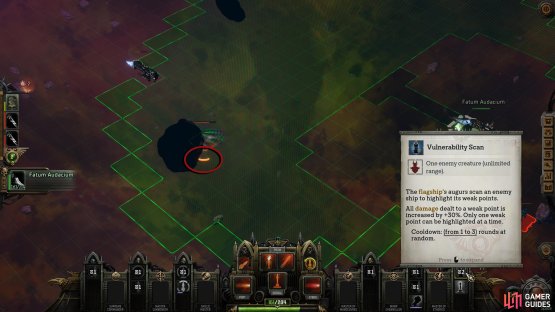 Vulnerability Scan will place a small marker on one of the enemy&rsquo;s shields.
