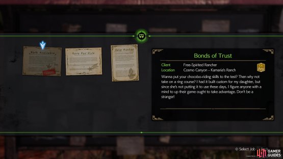 Bonds of Trust can be picked up from Kamaria or the Cosmo Canyon Notice Board.