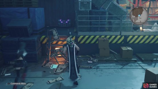 Look in this alcove for a new Tifa weapon in the cargo hold.