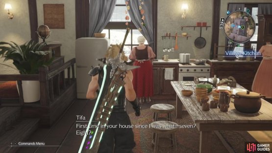 Go into Cloud&rsquo;s house and start the My White-Haired Angel quest.