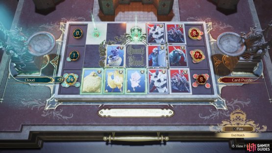 The solution on where to place your cards for Round 2.
