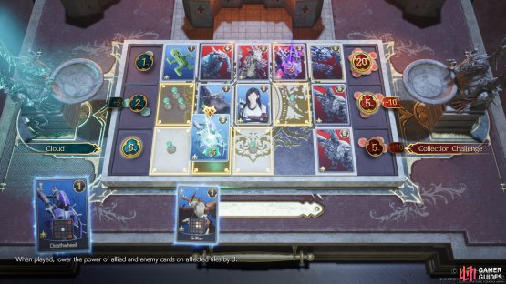 Place all of the cards as shown here, saving the Griffon for last.