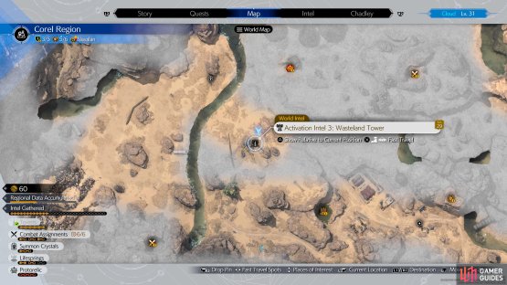 The location of the third tower on the map.