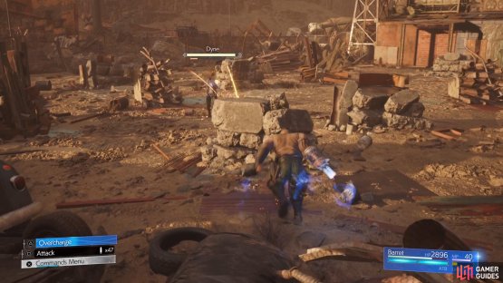 You can hide behind the scrap piles during the first phase to avoid most attacks.
