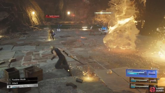 Keep moving to avoid the little explosions from Spirit Geyser.