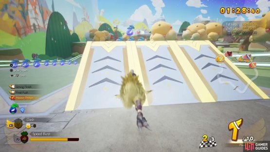 Use the ramp shown here in the first race to get a little shortcut over the following turn.