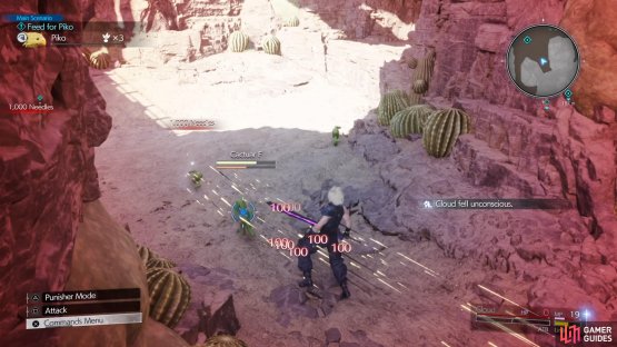 The Cactuars can very quickly KO Cloud when you fight them.