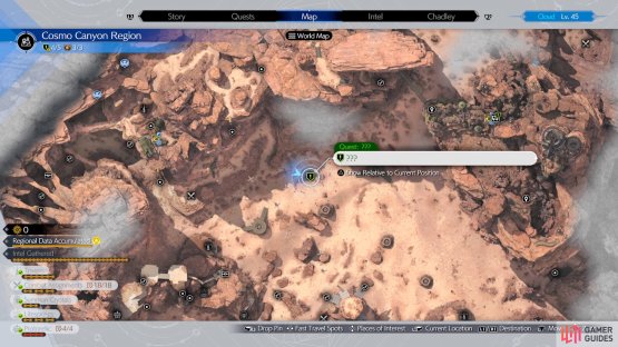 You can start Victim of Consequence at this spot in the Cosmo Canyon region.